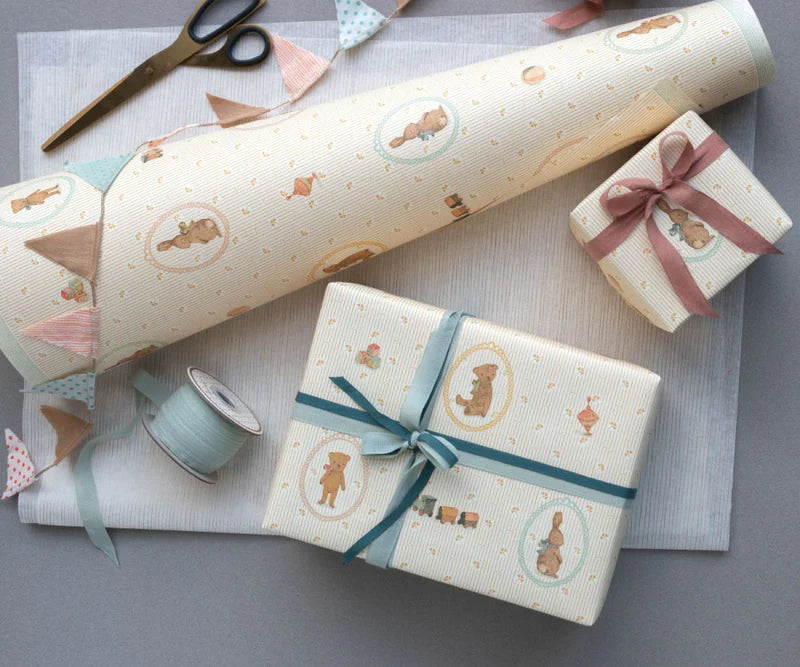 Maileg - Geschenkpapier Hasen und Teddys