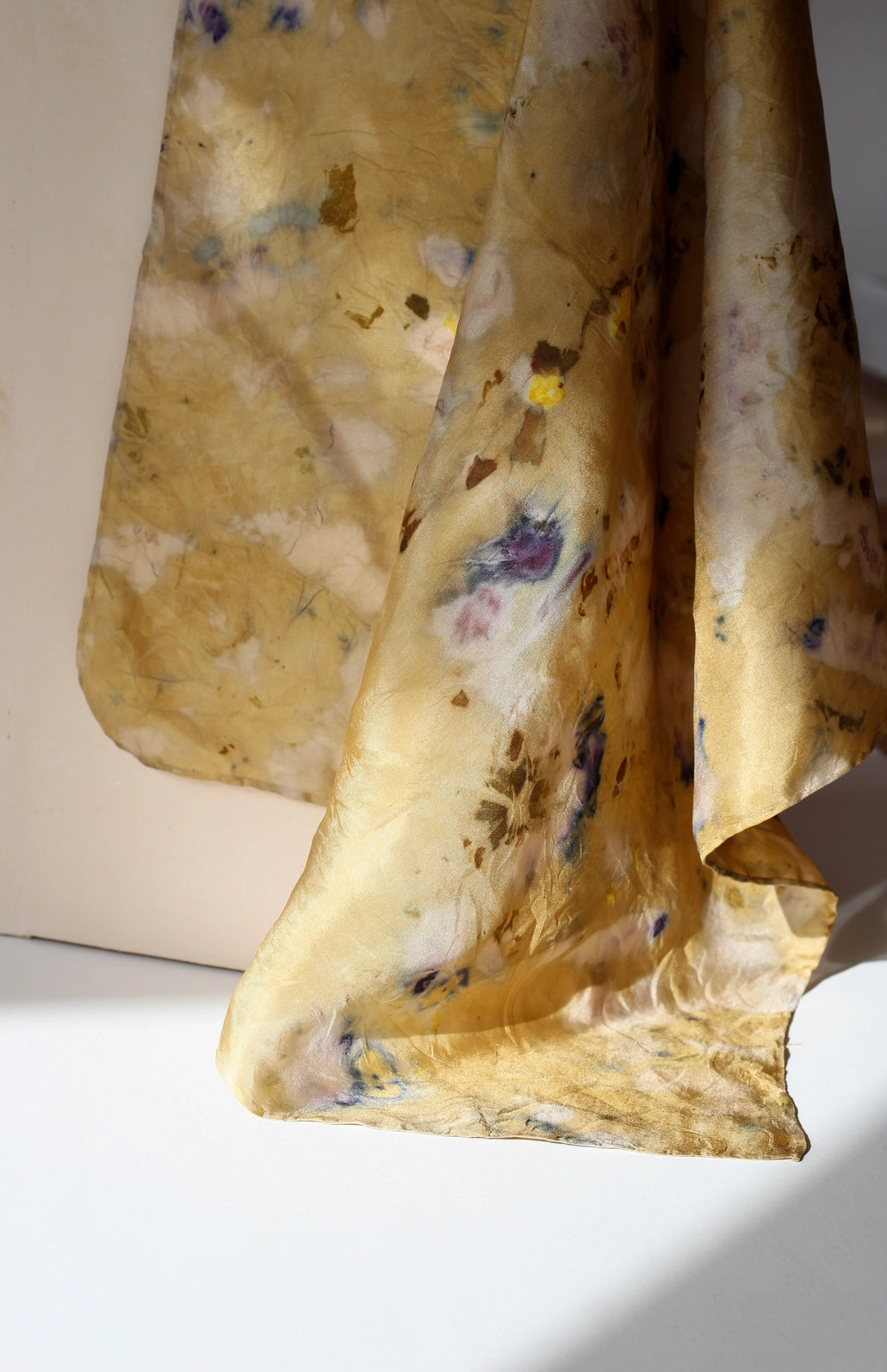 Marram - Seidenfoulard Naturblüten Gold