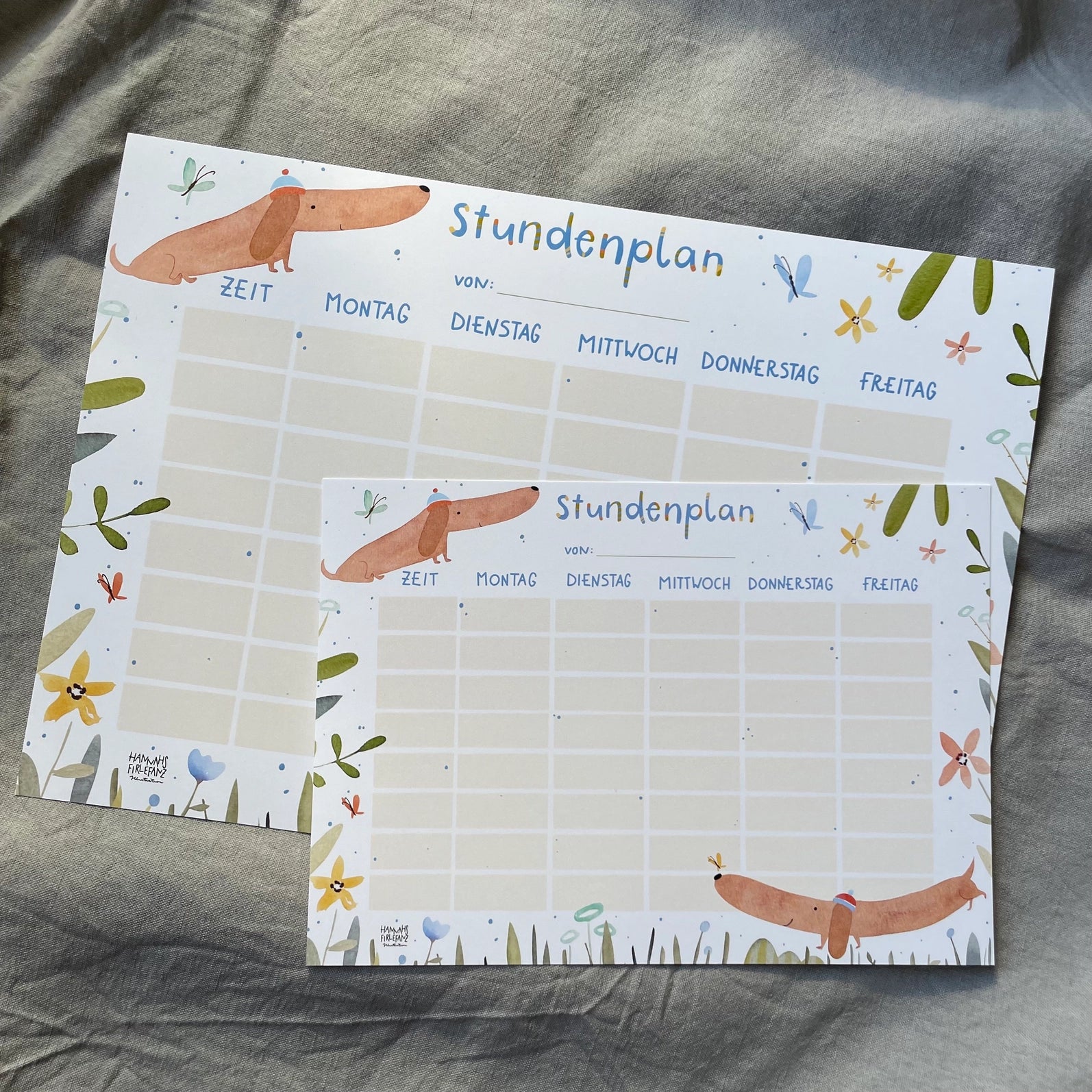 Hannah Firlefanz - Stundenplan verschiedene Sujets