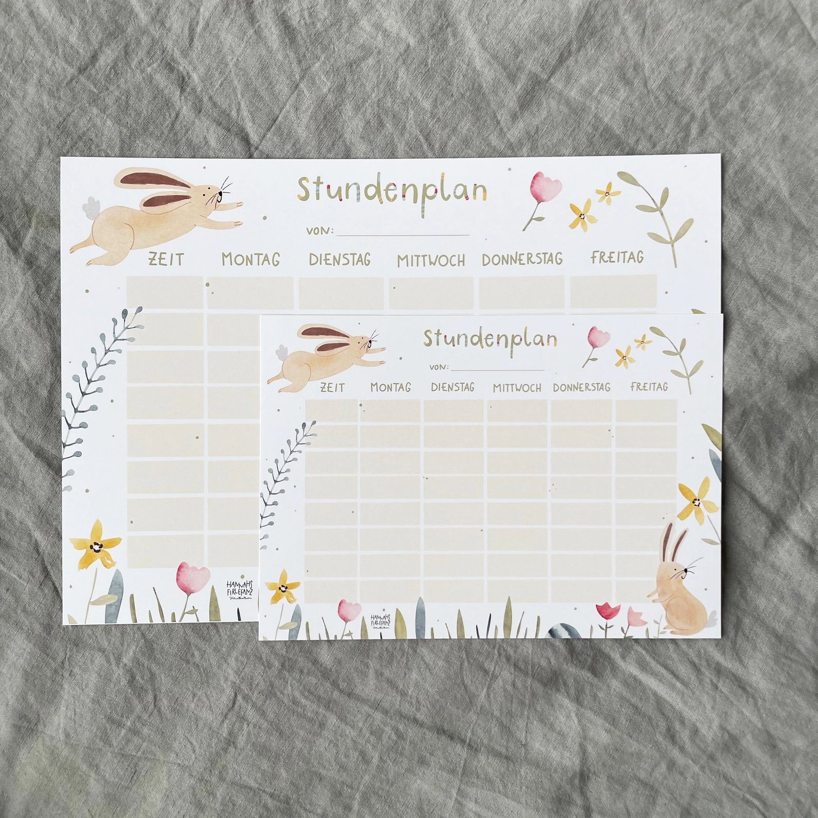 Hannah Firlefanz - Stundenplan verschiedene Sujets