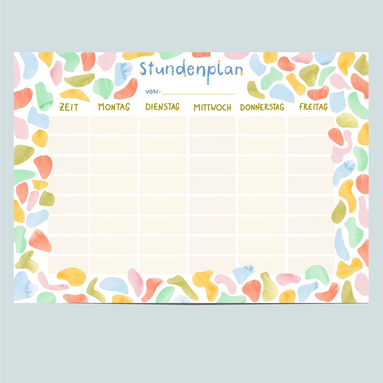 Hannah Firlefanz - Stundenplan verschiedene Sujets