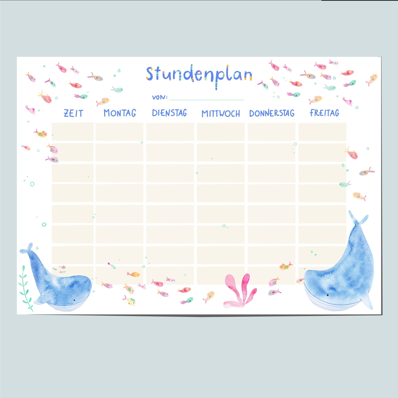 Hannah Firlefanz - Stundenplan verschiedene Sujets